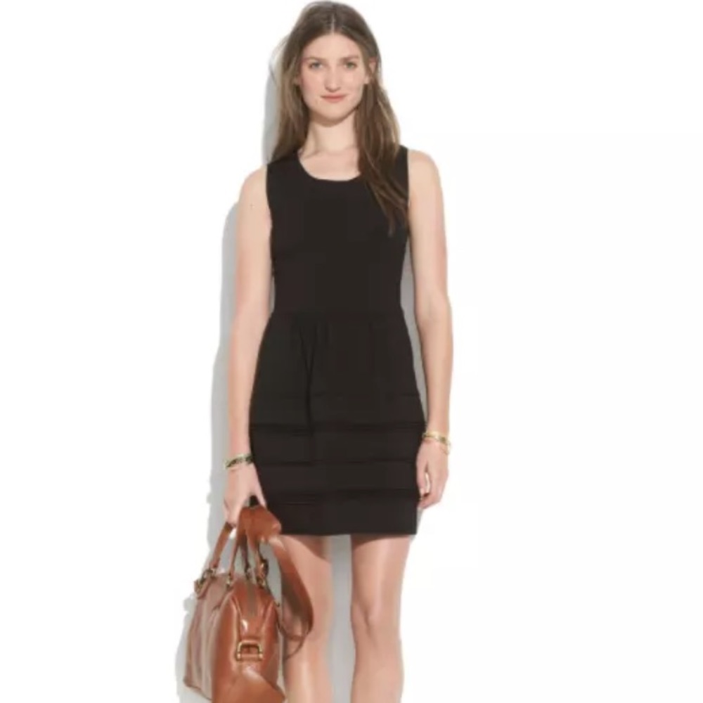 MADEWELL Black Silhouette Ponte Sleeveless Dress